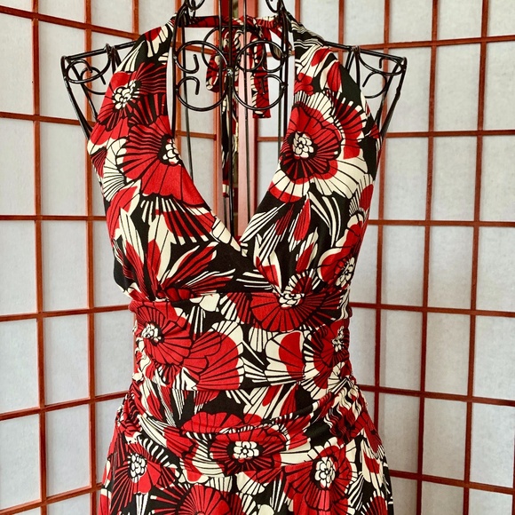 My Michelle Dresses & Skirts - My Michelle Floral Fit & Flare Halter Swing Midi